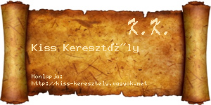 Kiss Keresztély névjegykártya